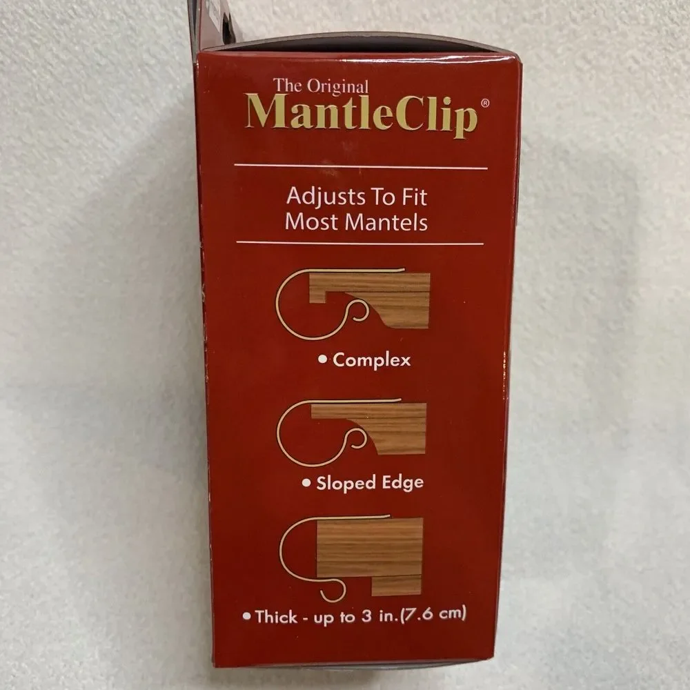 Mantle Clip The Original (2 In Box) Silver Black Gold Sturdy Stockings Holder